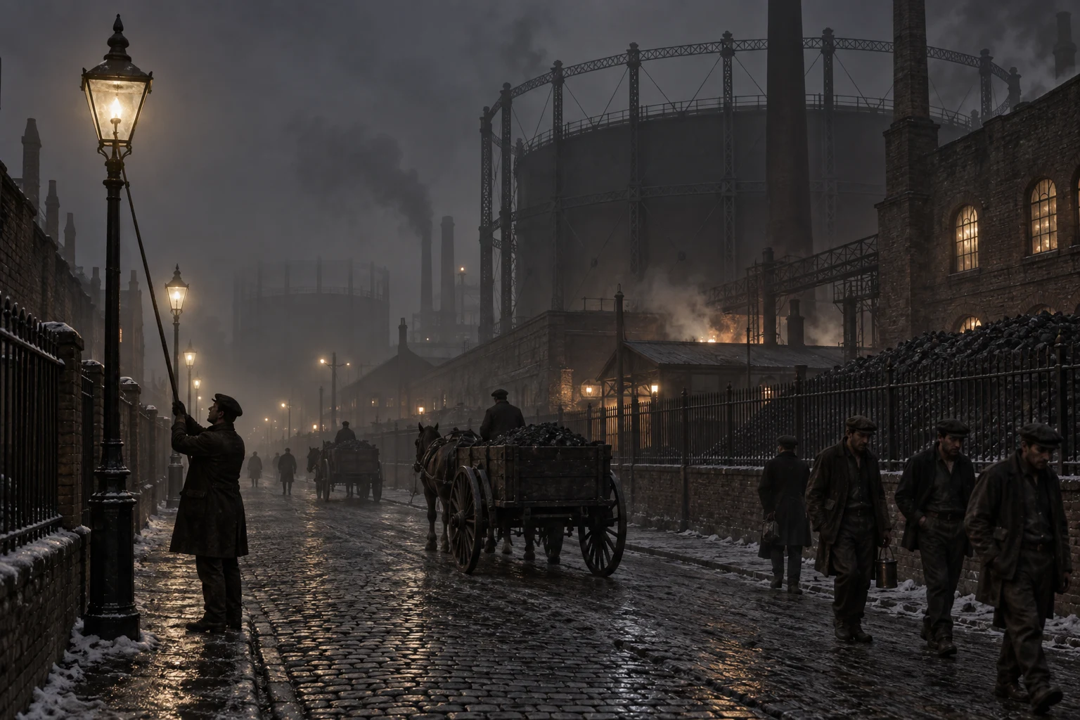 Industrial Streets, c. 1897; AI-generated historical interpretation set in Britain.