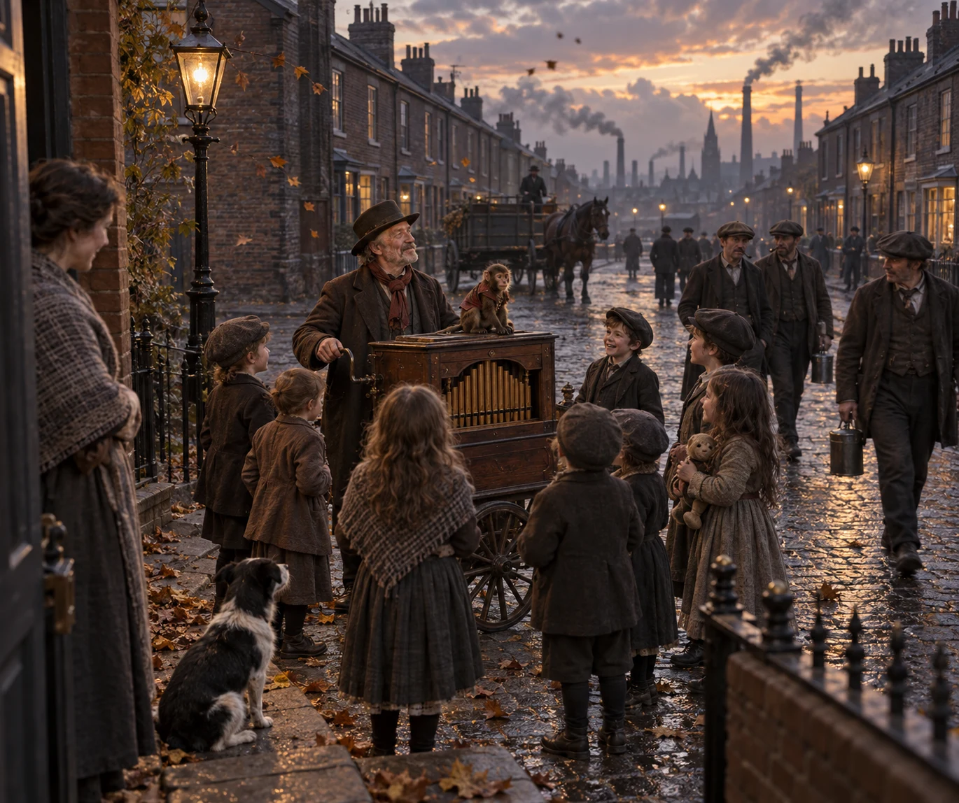 Residential Streets, c. 1900; AI-generated historical interpretation set in Britain.