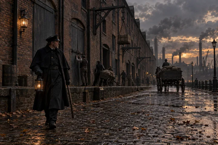 Industrial Streets, c. 1881; AI-generated historical interpretation set in Britain.
