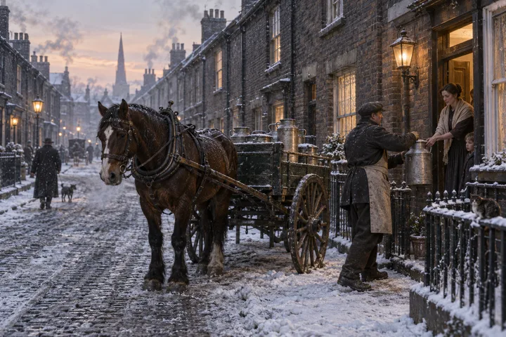 Residential Streets, c. 1899; AI-generated historical interpretation set in Britain.