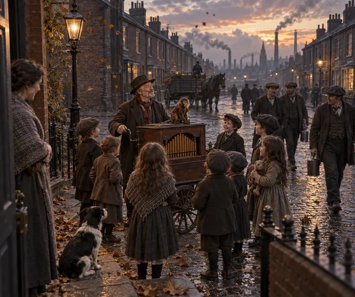 Residential Streets, c. 1900; AI-generated historical interpretation set in Britain.